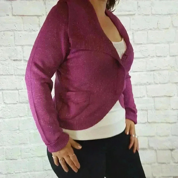 💜 {New} NWT Tulle Purple Zipper  Sweater - Picture 1 of 4